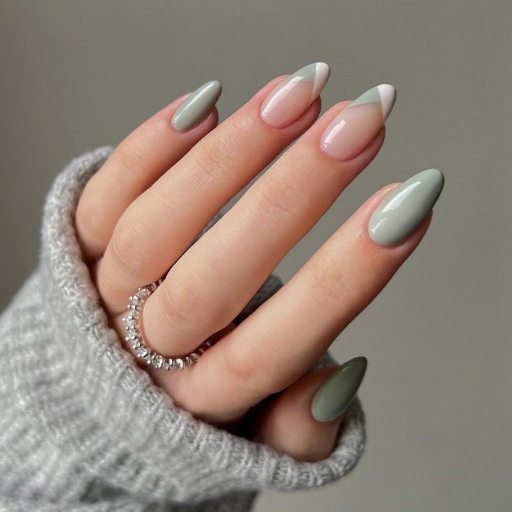 Sea Green French Nails