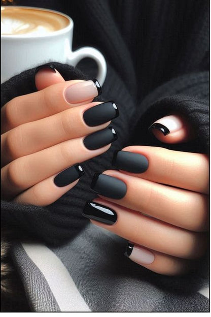 Black Matte/Gloss Nails
