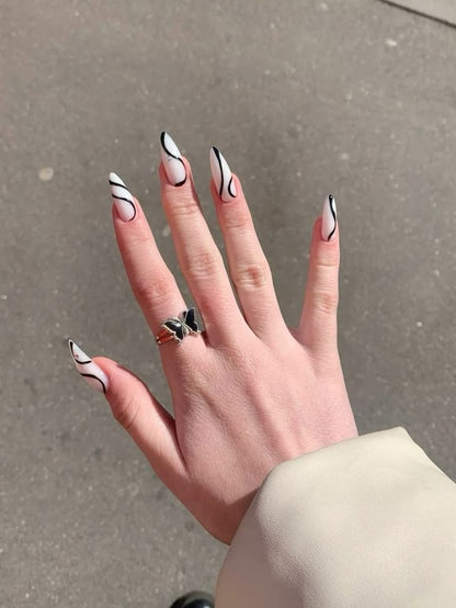 Black Swirl Nails