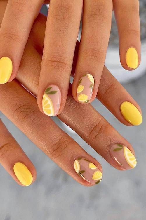 Yellow Lemon Nails