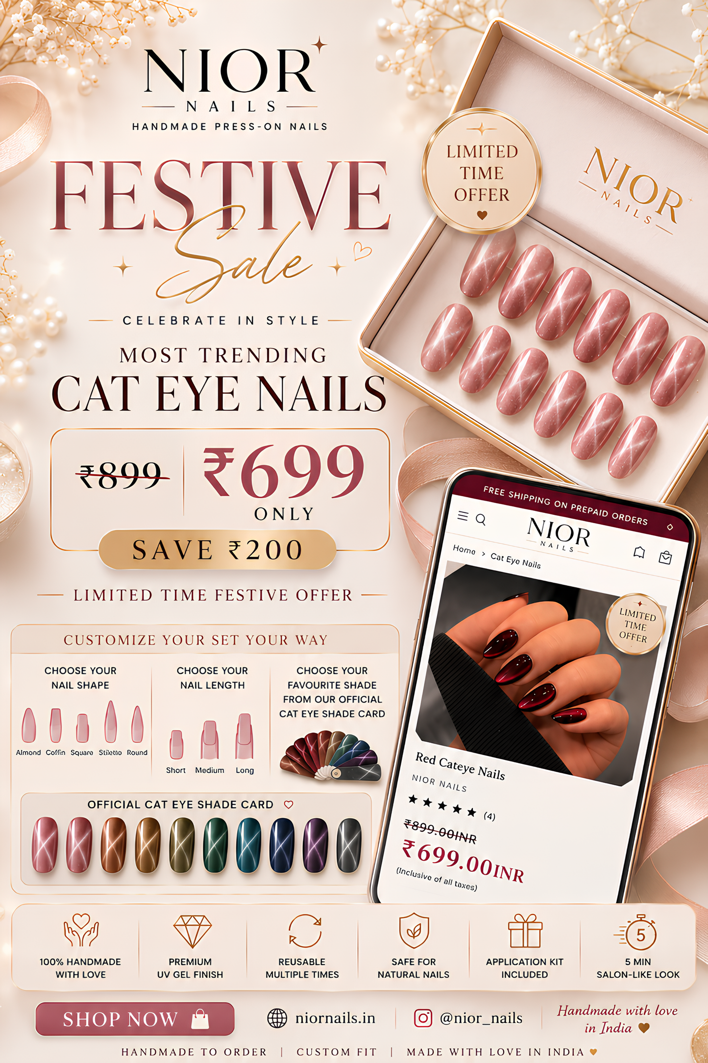 Solid Cateye Nails