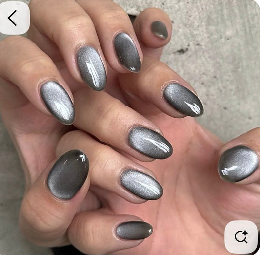 Silver Cateye Nails