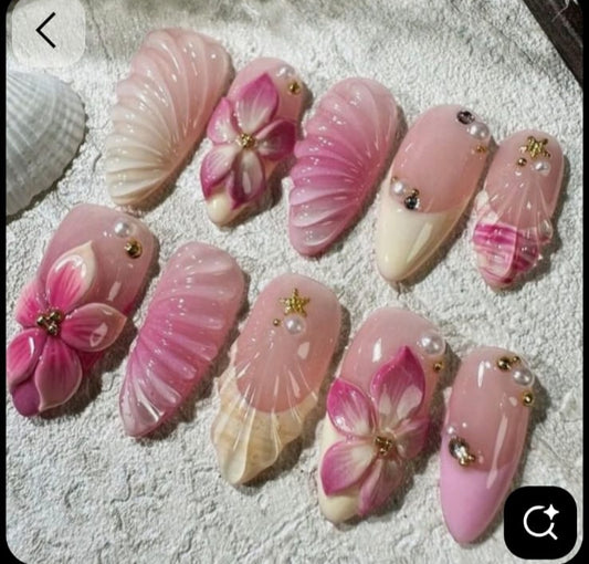 Yellow+ Pinky 3-D Nails