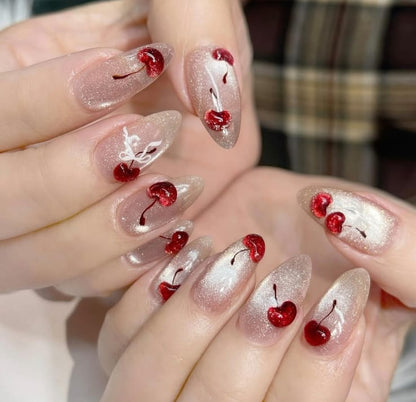 CatEye Cherry 3-D Nails