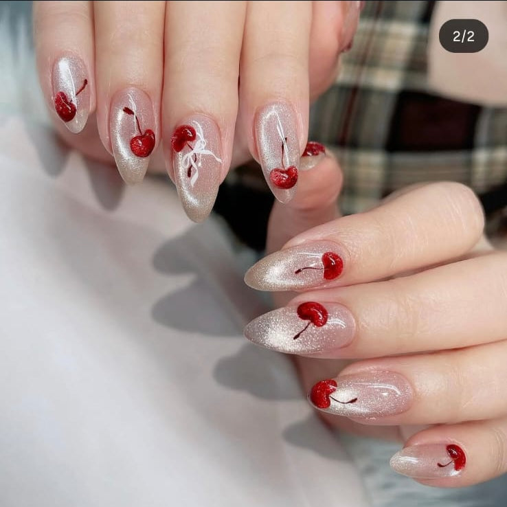 CatEye Cherry 3-D Nails