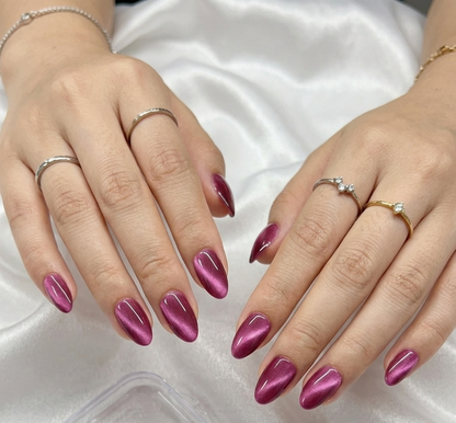 Magenta  Cateye Nails