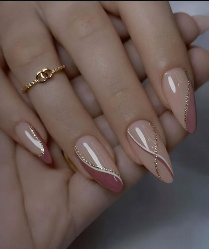 Nude Pink liner Nails