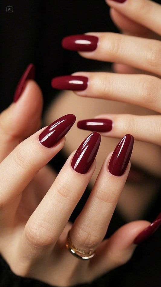 Wine Maroon Nails