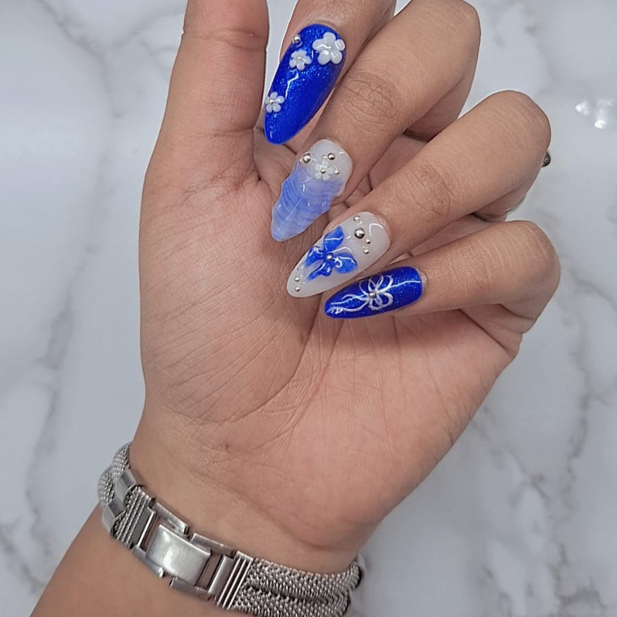 Exclusive Blue butterfly 3D Nails