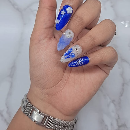 Exclusive Blue butterfly 3D Nails