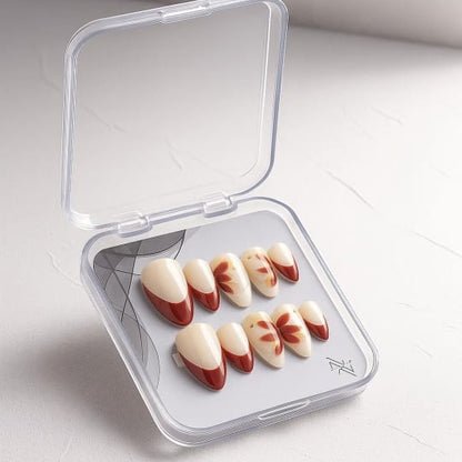 Red White French Nails