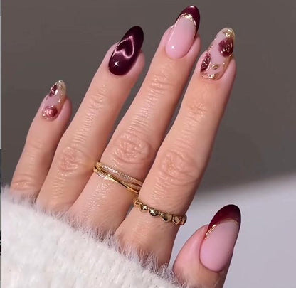 Flower Heart  Cateye  Nails Nior Nails