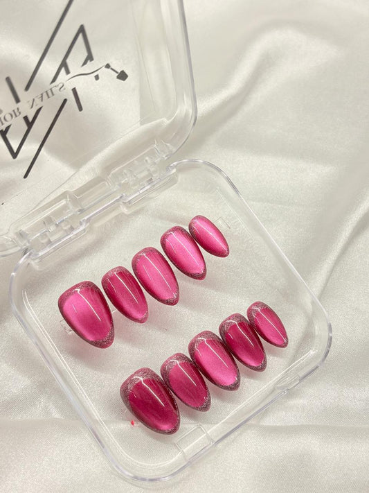 Hot Pink Cateye Nails Nior Nails