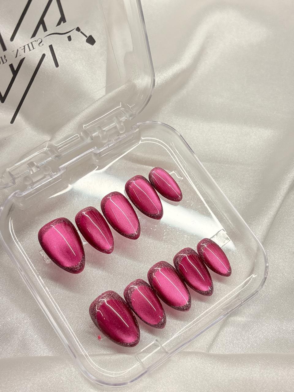 Hot Pink Cateye Nails Nior Nails