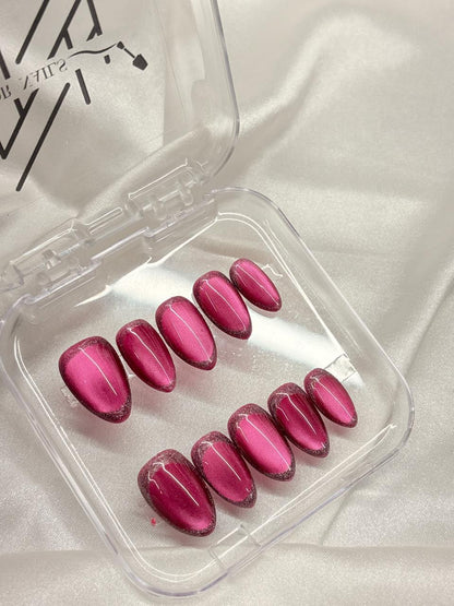 Hot Pink Cateye Nails Nior Nails