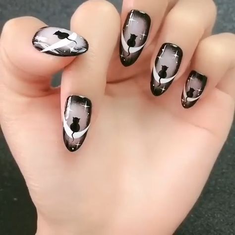 Cat on Moon Nails Nior Nails