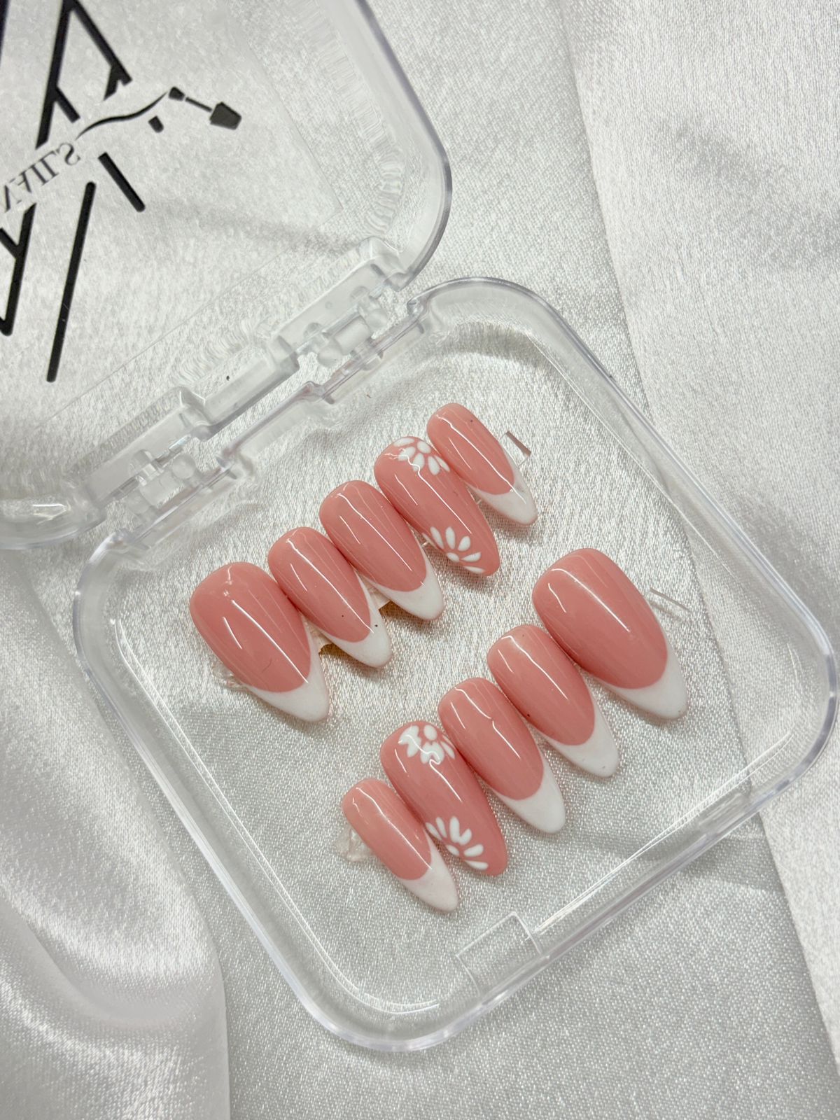 Nude White French Nails