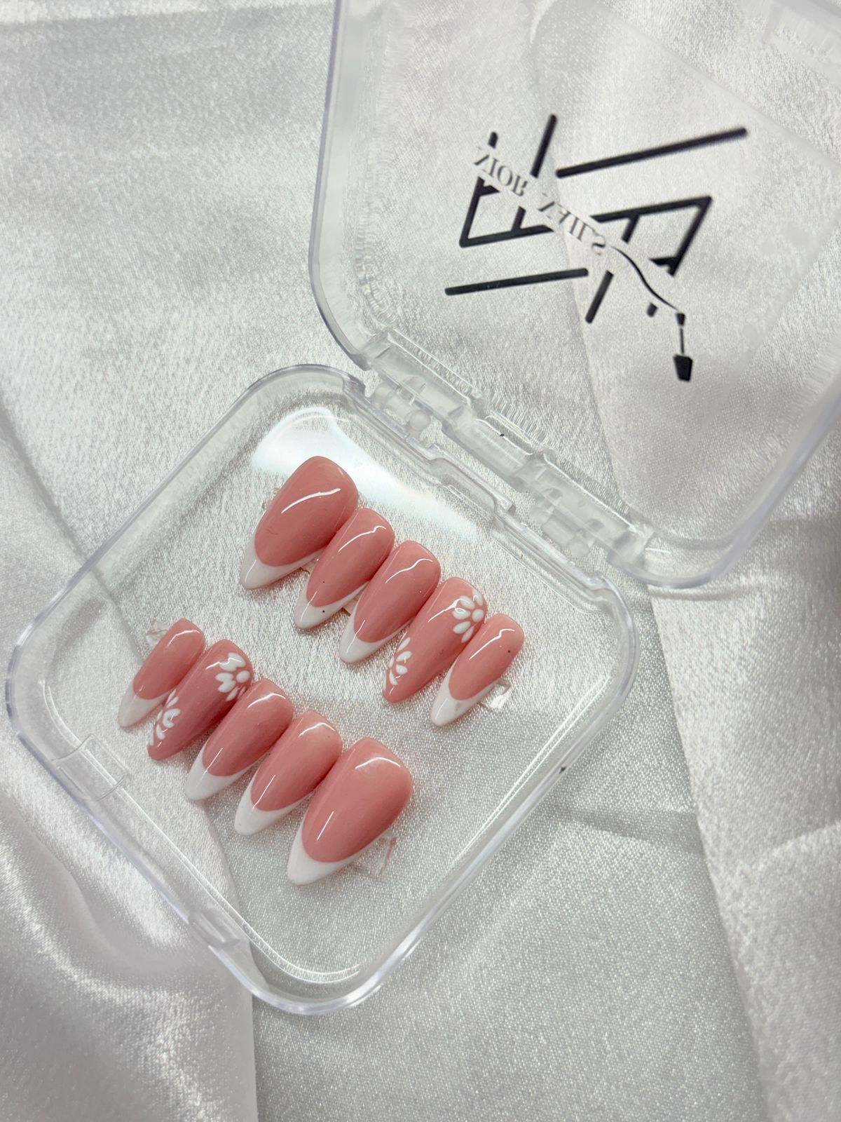 Nude White French Nails