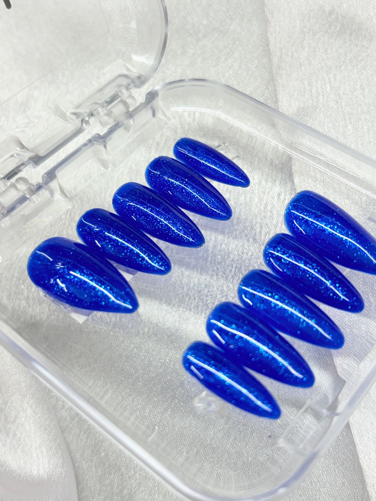 Glitter Royal Blue Nails