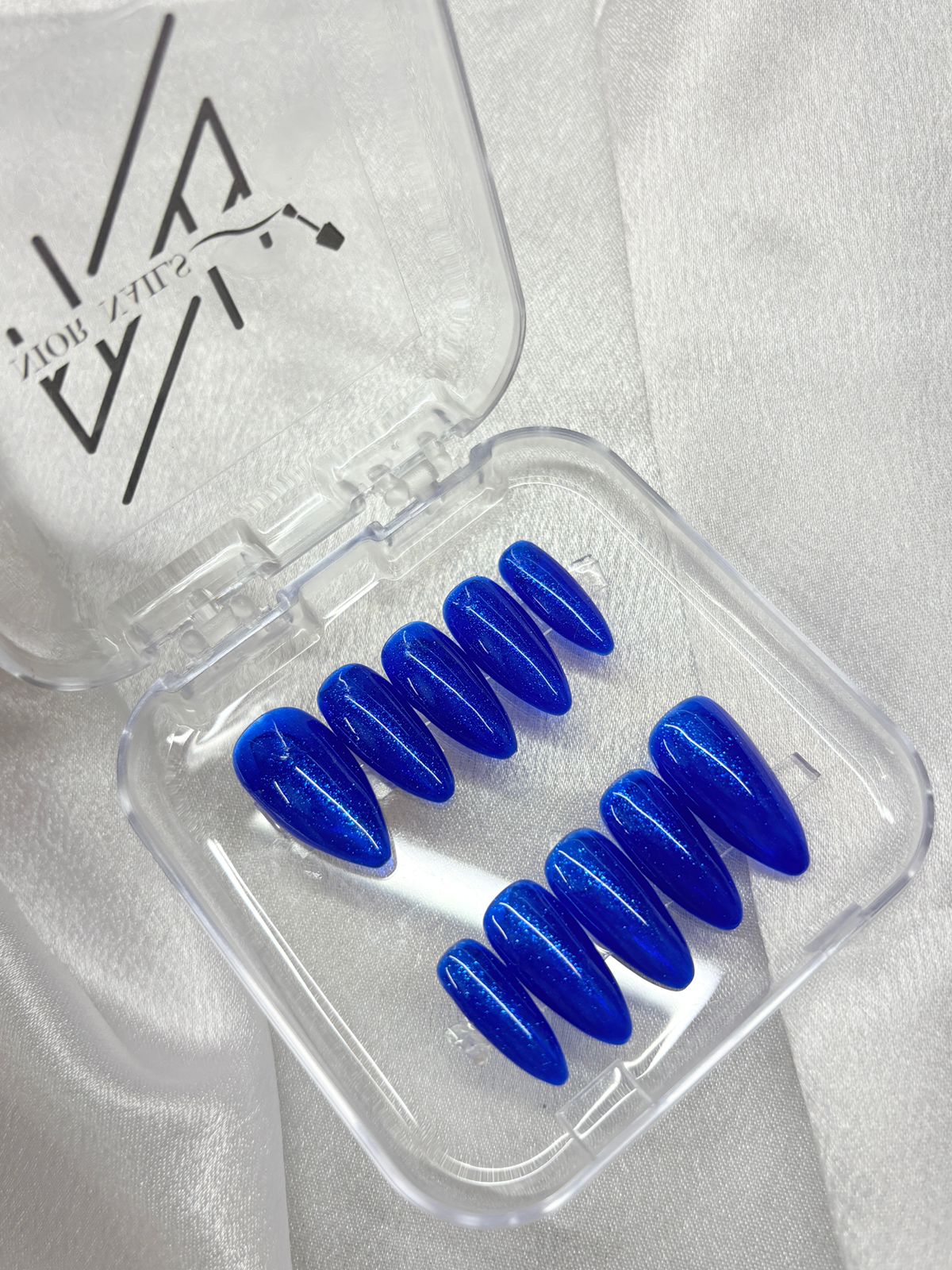 Glitter Royal Blue Nails