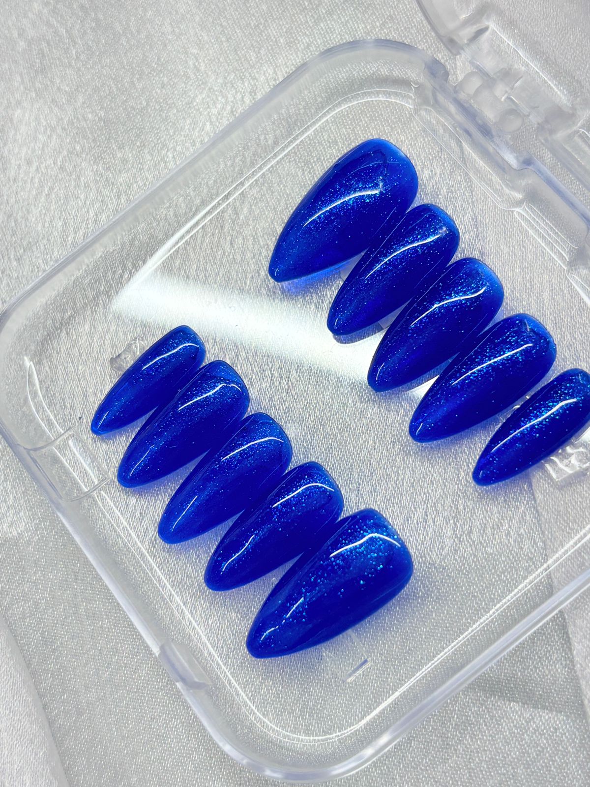 Glitter Royal Blue Nails