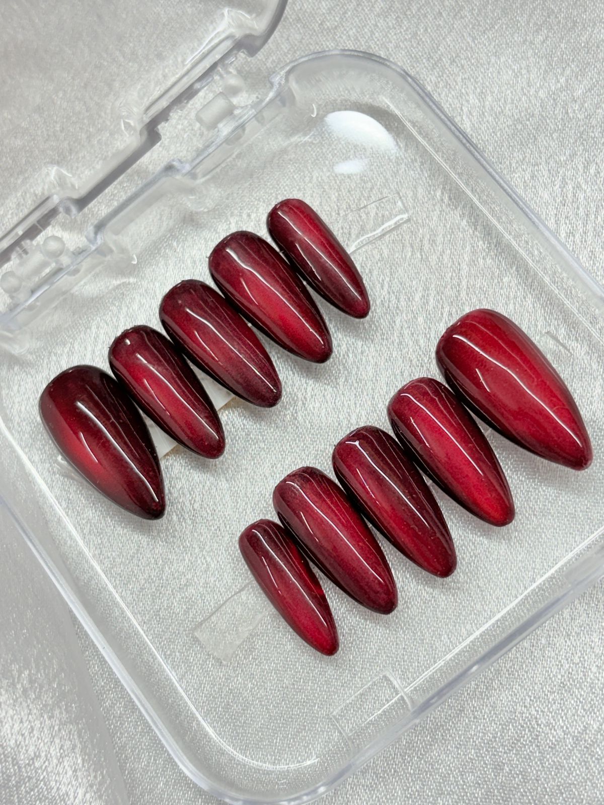 Red Cateye Nails