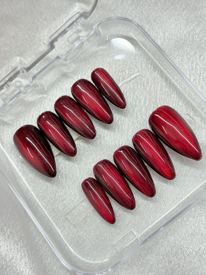 Red Cateye Nails