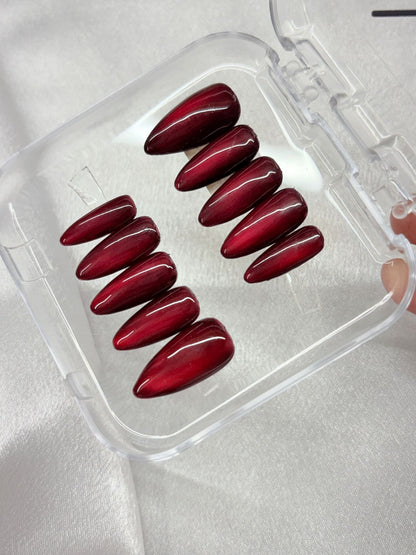 Red Cateye Nails