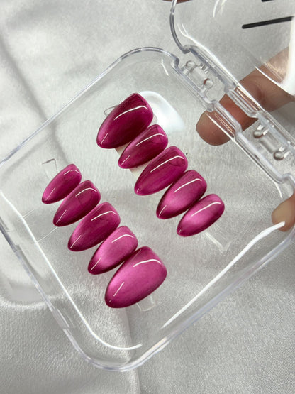 Magenta  Cateye Nails