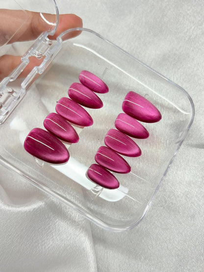 Magenta  Cateye Nails