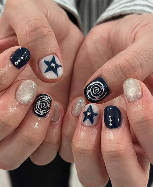 Spiral Star Nails