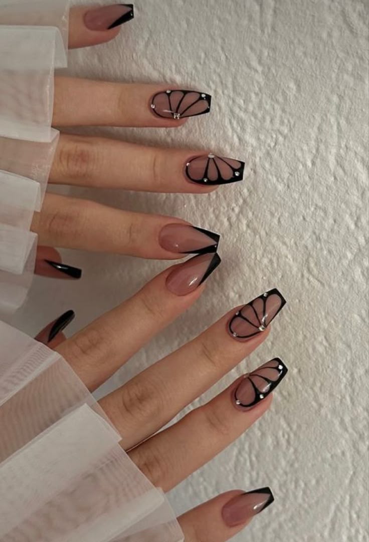 Black Butterfly  Nails