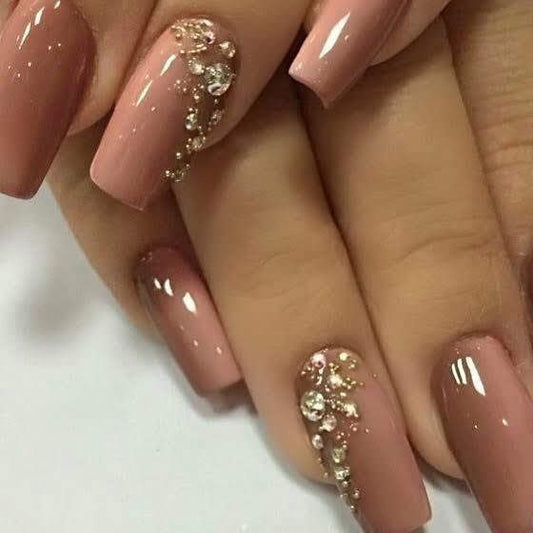 Nude with stone nails