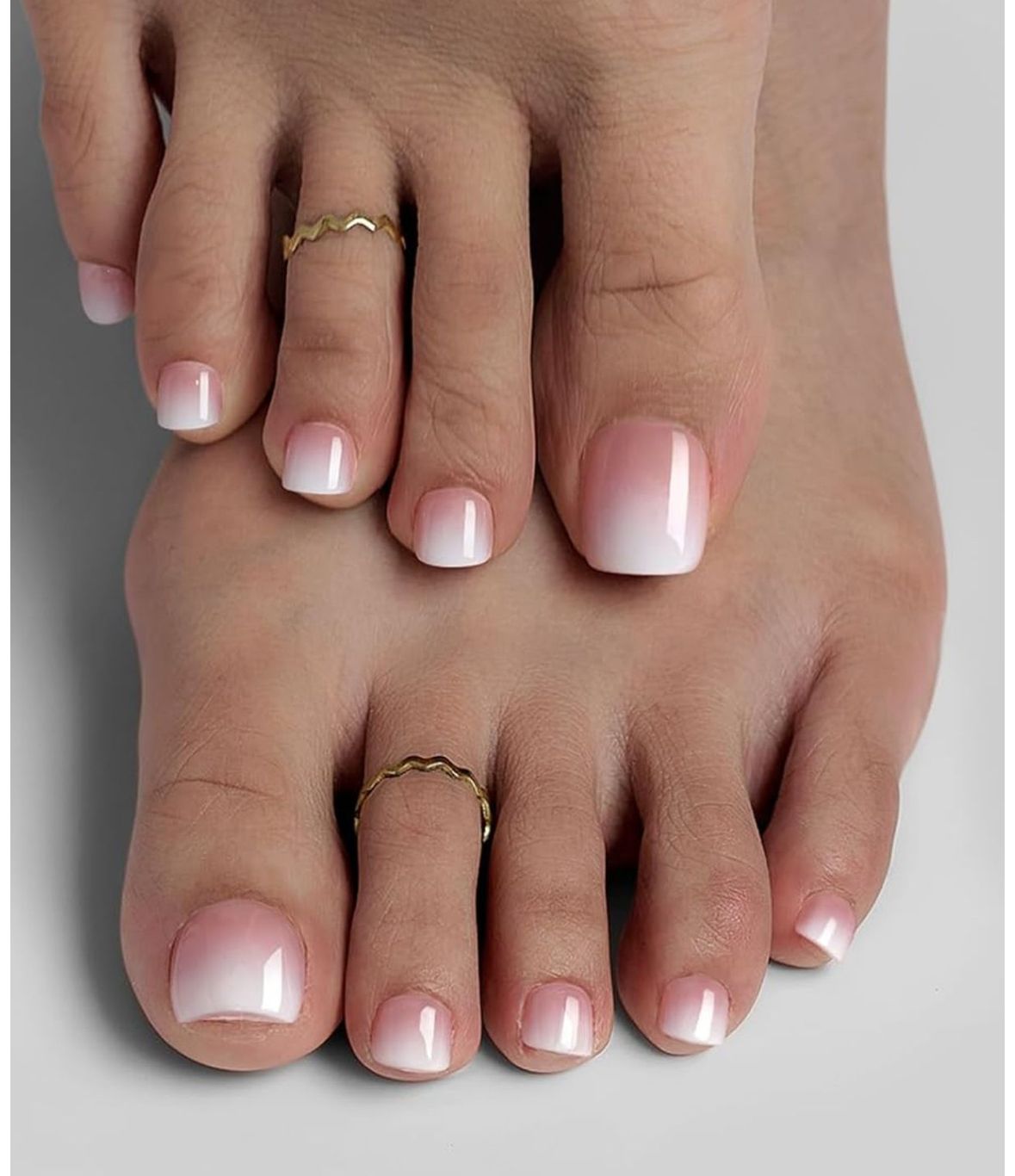 White Ombre Toe Nails Nior Nails