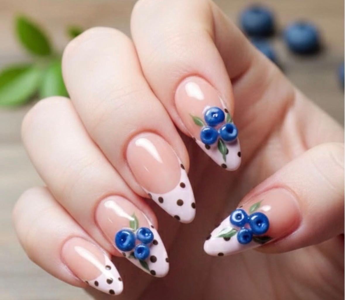 Blue Berry French Nails