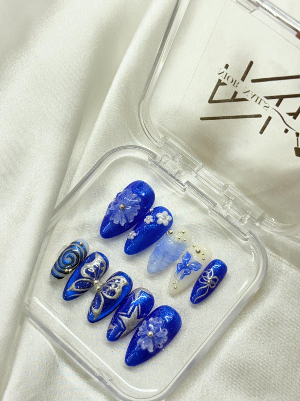 Exclusive Blue butterfly 3D Nails Nior Nails