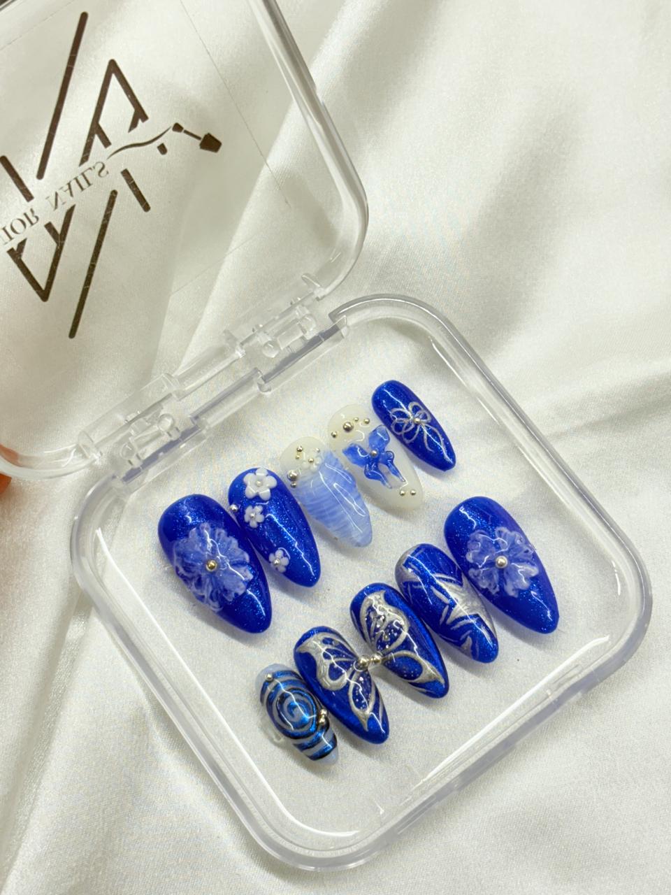 Exclusive Blue butterfly 3D Nails Nior Nails