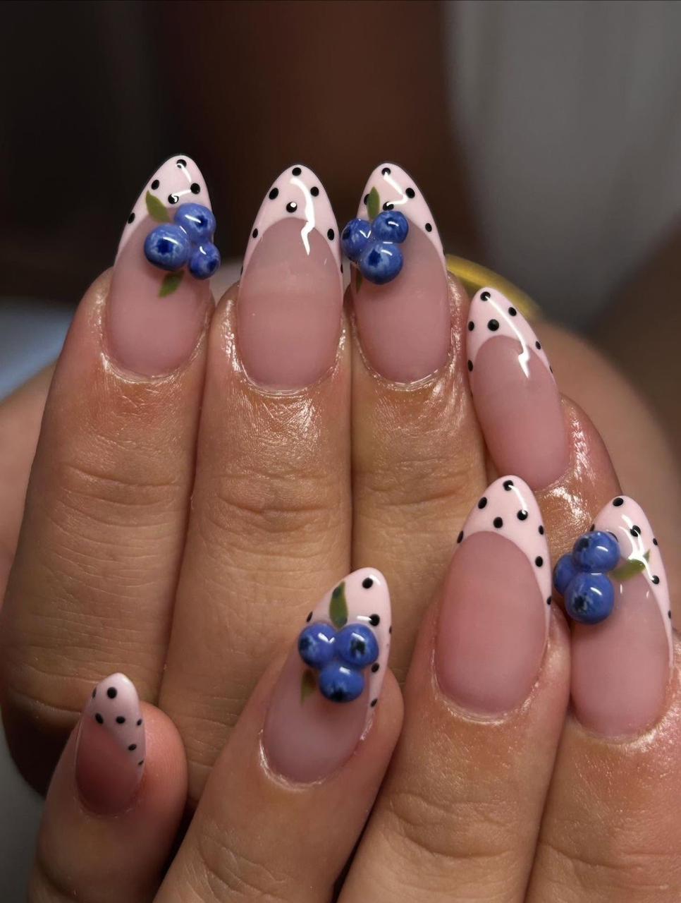 Blue Berry French Nails