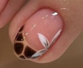 Nude Leopard French Nails