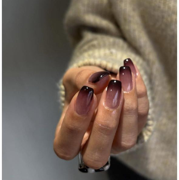 Brown Ombre Nude Nails Nior Nails