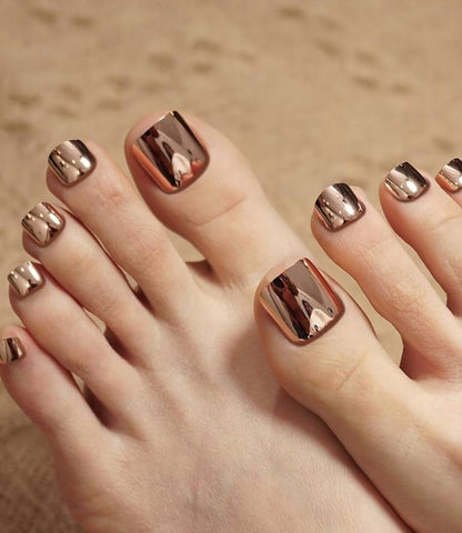 Copper Chromatic Toe Nails Nior Nails