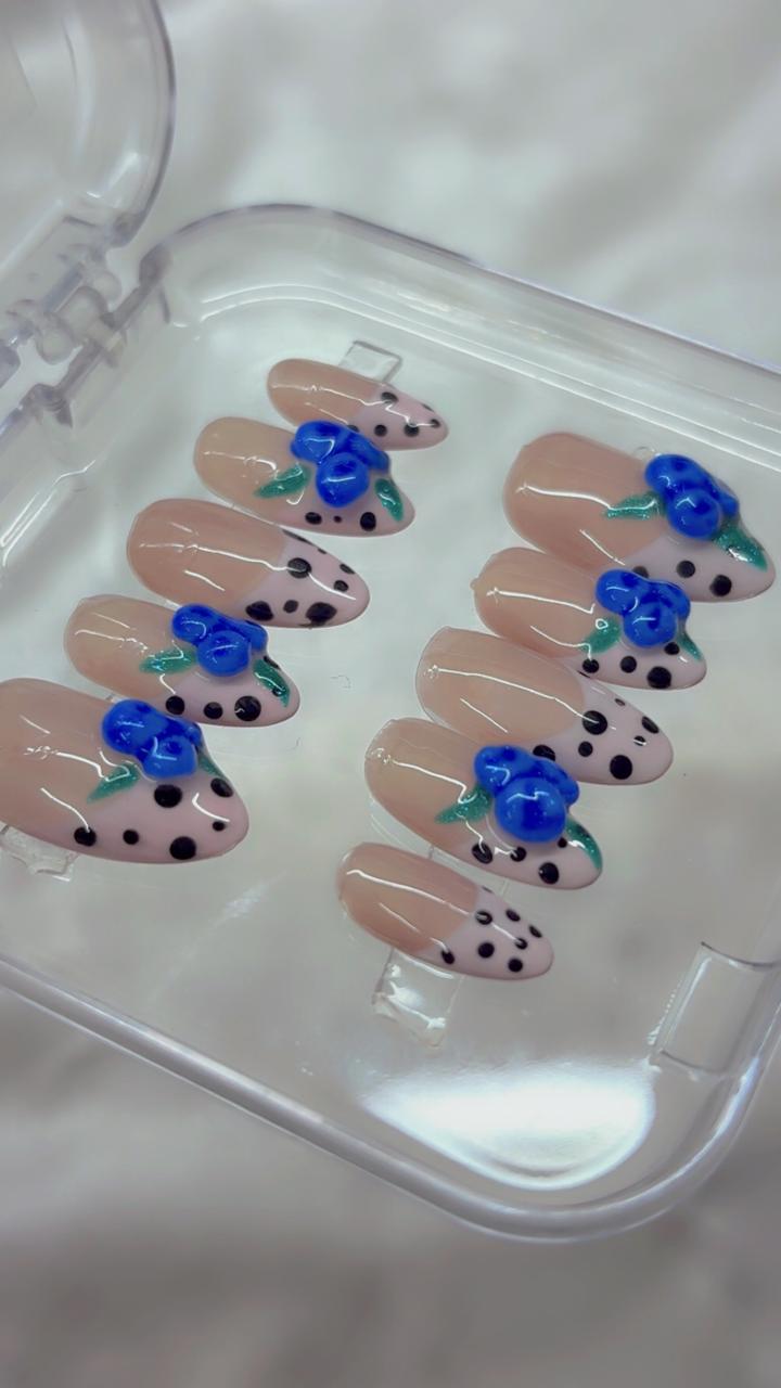 Blue Berry French Nails
