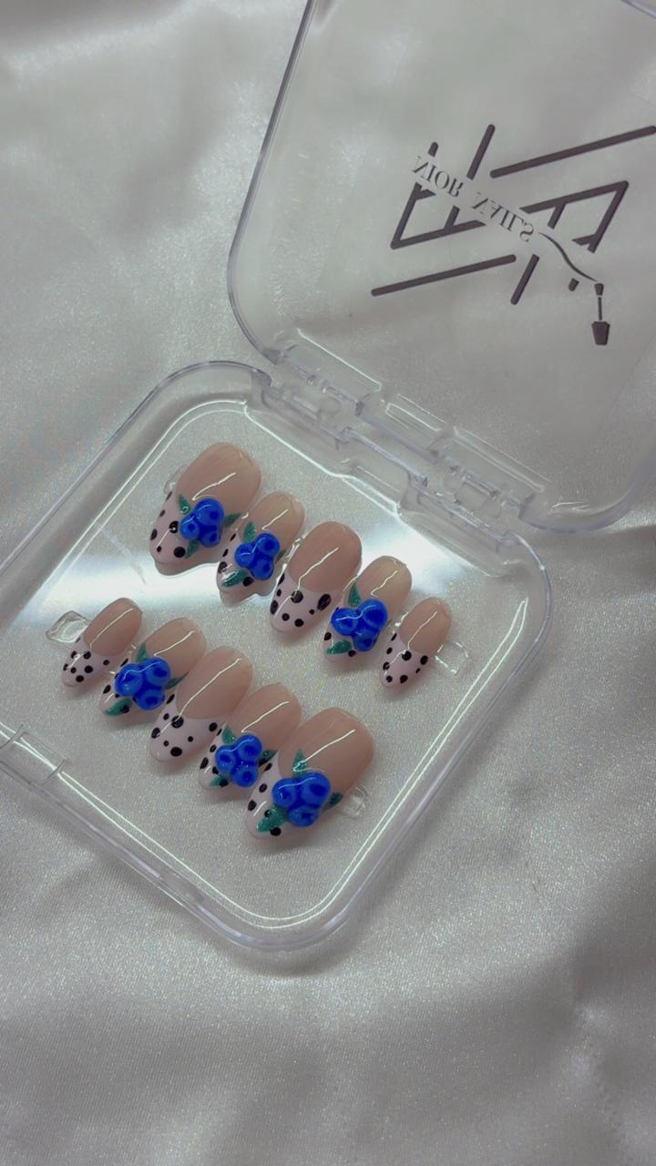 Blue Berry French Nails